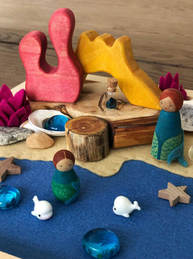 Mermaids Peg Doll Garden / Nature Inspired Playscape - Studio Ametller